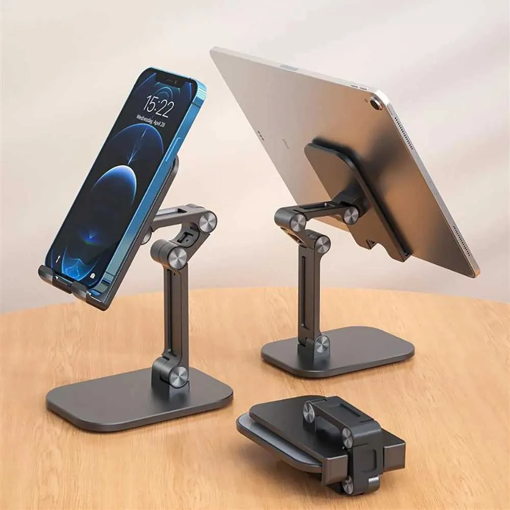 Cell Phone Mounts Holders Adjustable Foldable Desk Mobile Phone Holder for IPhone IPad Tablet Flexible Table Desktop Adjustable Cell Smart