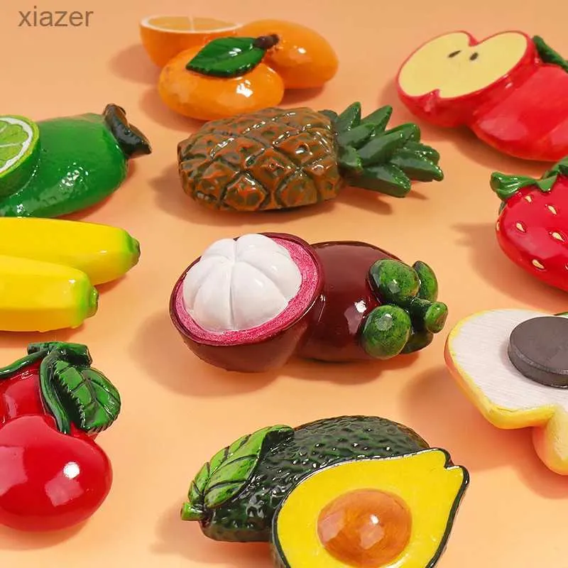 Magneti frigoriti simulazione 3d frutta gelida magneti creativa refrigerante cartone animato cartone animato adesivo banana decorazione domestica ufficio lavagna piccoli strumenti wx