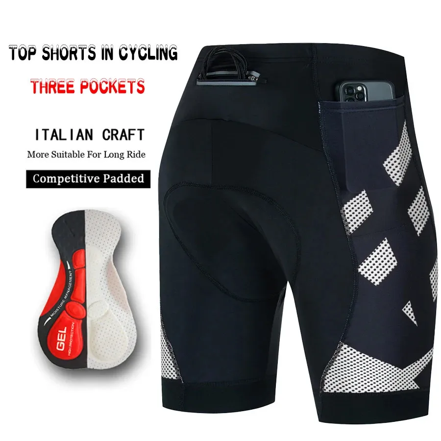 Road Bike Man Cycling Maillot Bib Shorts Men 3 Pockets Bicycle Pants MTB Bretelles Equipment Short Mens Summer Sports Bibs 240506