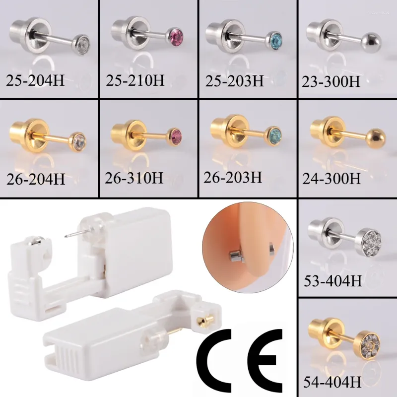 スタッドイヤリング1PC安全耳ピアスユニット滅菌ベゼルクリスタルアラスリングバックルスタッドシャープボディジュエリー適切な赤ちゃん