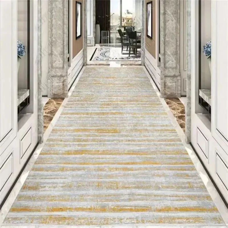 Style européen personnalisable Corridor Carpet Porch Stairway Aisle Long Runner Raping Room Balcon Grandon Passage Passage Mat de gigantesque 240419