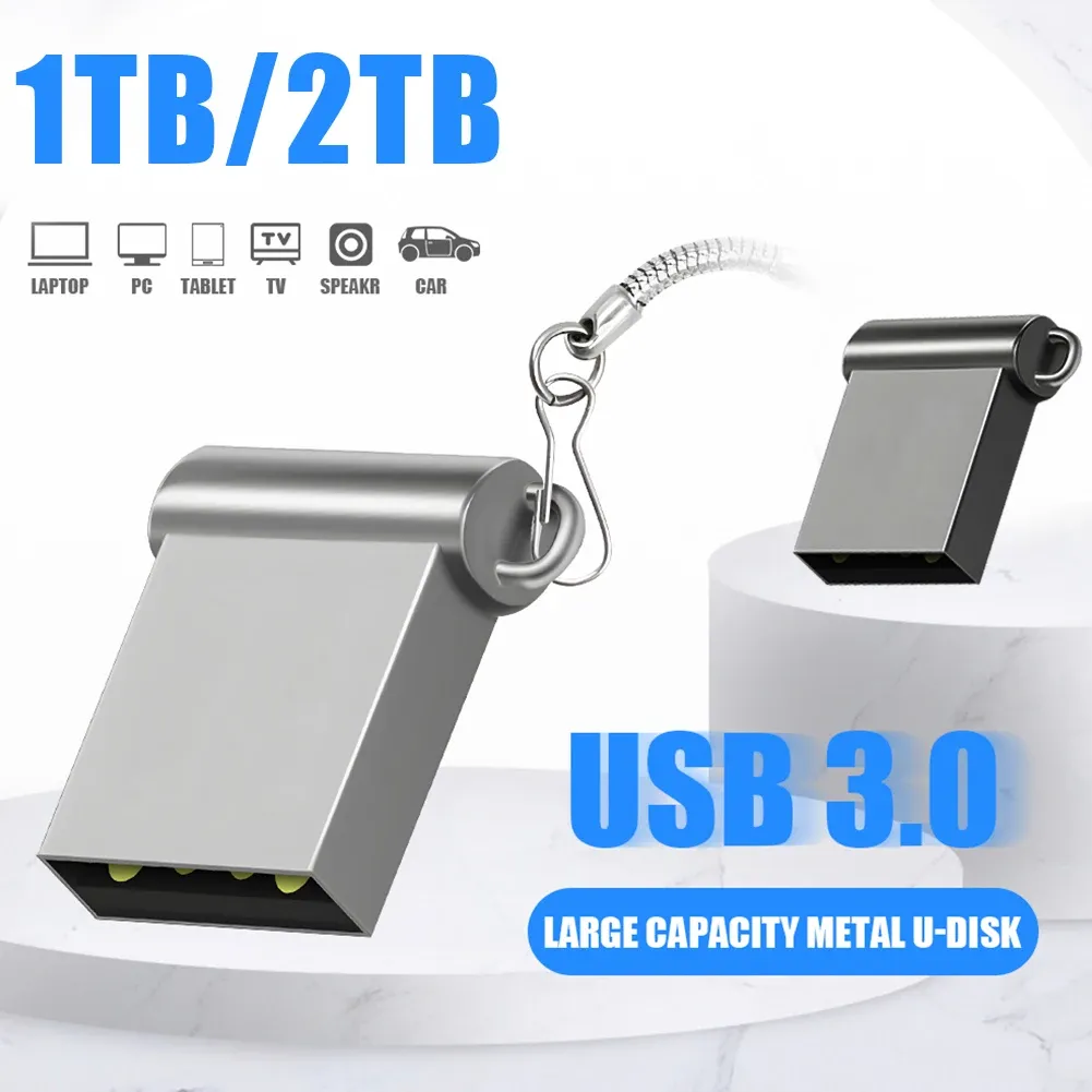 Napędza nowy super mini metalowy napęd USB Flash 2TB Pendrive 1TB Pendrive Memory Stick 512GB 256 GB 128 GB urządzenie do przechowywania wodoodporne Dysk U