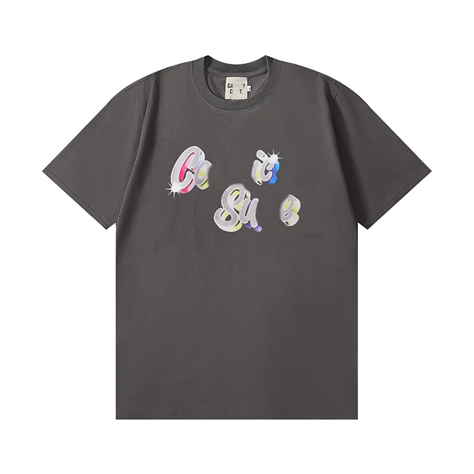 Lüks Tasarımcı Tshirt Erkek Gömlek Bayan Gömlekler Renkli Yazı Baskı Retro Gevşek Tshirts Sıradan Spor İnce Nefes Alabilir Yaz Tees Moda Çiftleri Giyim