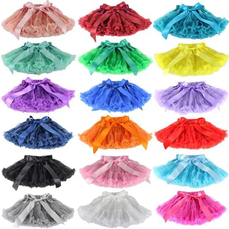 Abito tutu NABINA BAMBINI CHIFFON PETTISKIRTS TUTU Principessa Gigine da festa Dance Dance indossa 12m-10T 30 colori Meisjes Rok D240507