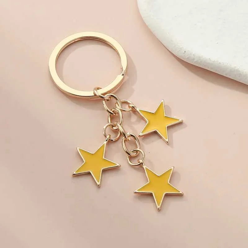 Keychains Bedanyards fofos de estrondo de estronte de estronte Pentagrama -chave do ringue de estrelas Multicolor Stars Principais redes de amizade para homens homens diy jóias feitas artesanais