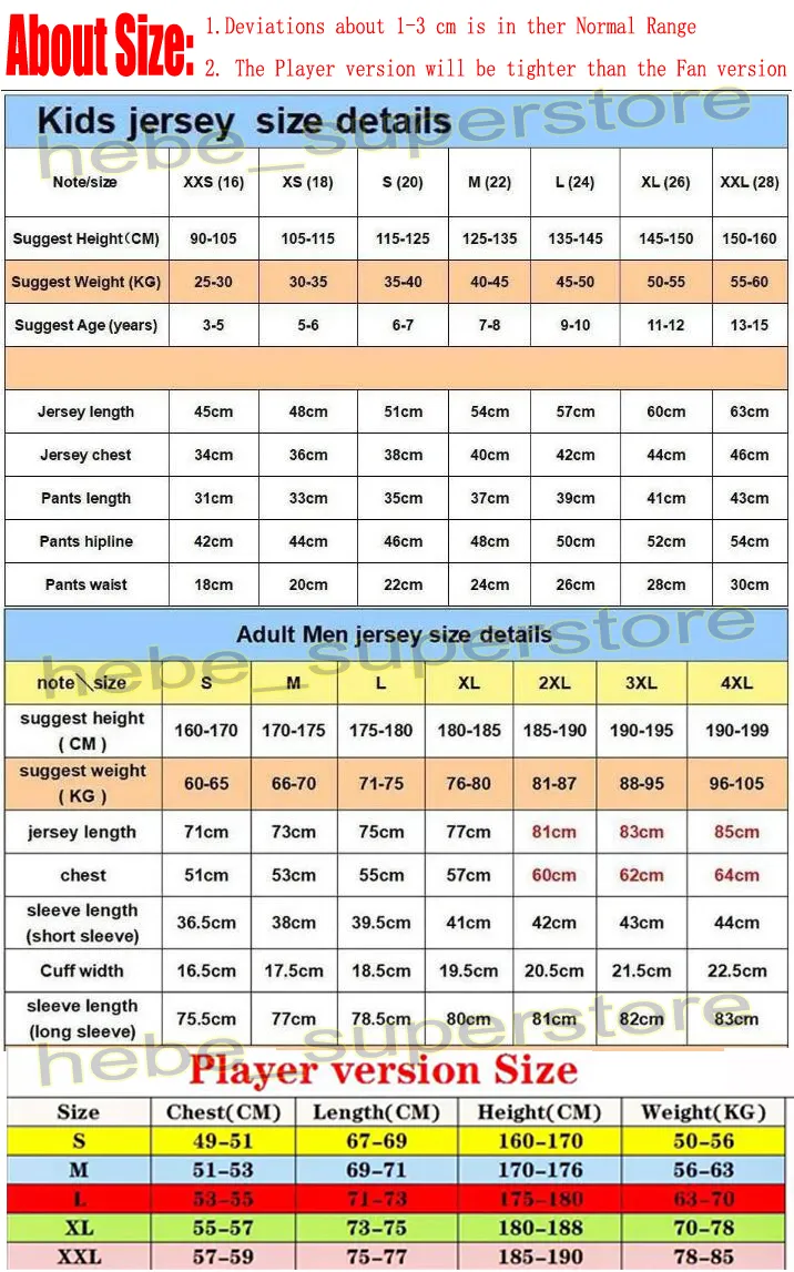 Youth soccer jerseys size chart new arrivals