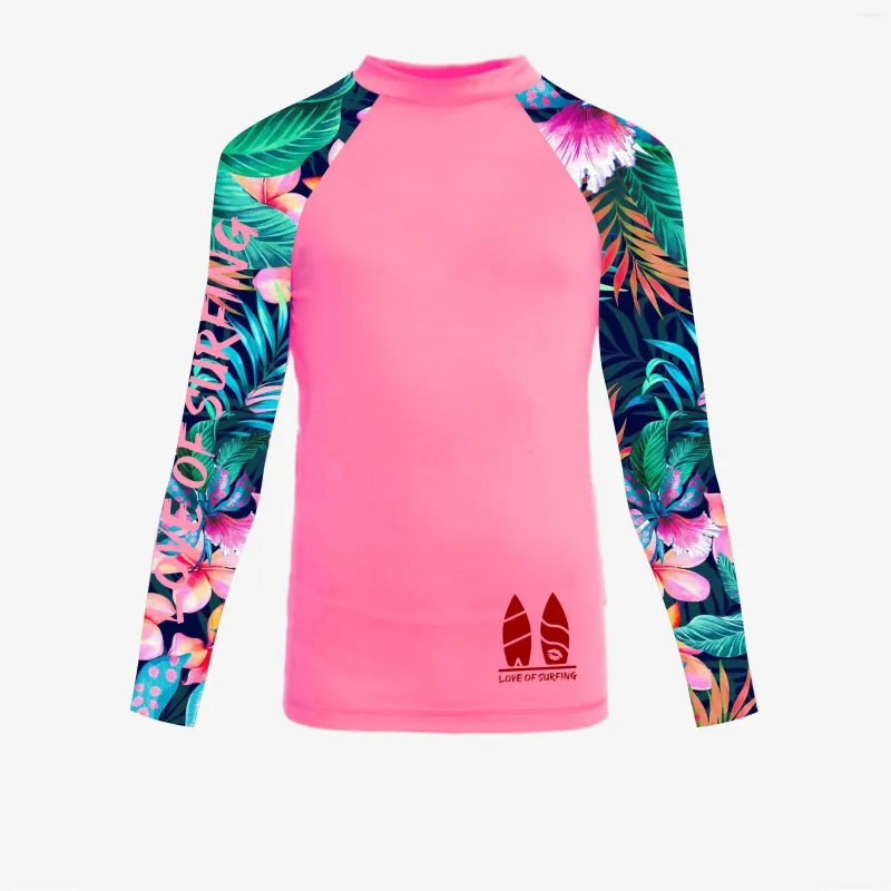 Dames badkleding liefde voor surfen rashguard zwemmen zwemmen lange mouwen upf 50 shirts lycra surf femme strand badpak kleding snel droge top