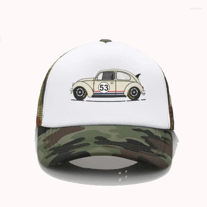 Ball Caps Cappelli di moda divertenti Classic Racing Cap da baseball Herbie per uomini Donne Trucker traspirante Cappello regolabile SunMade Dad