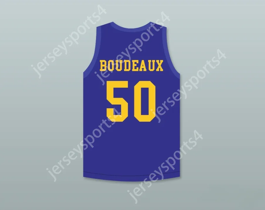 Anpassad Nay Mens Youth/Kids Shaq Neon Boudeaux 50 Western University Blue Basketball Jersey med Blue Chips Patch Top Stitched S-6XL