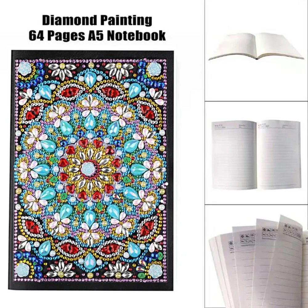 Стич DIY Mandala Special Commorge Diamond Painting Notebook Дневник A5 Embrodery Embroidery Diamond Cross Stitch Craft Fired