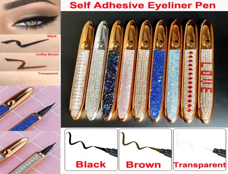 Waterproof Self Adhesive Eyeliner for False Eyelashes No Need Glue to Wear Lashes Liquid Eyeliner Long Lasting Diamond Magic Eye L4576129