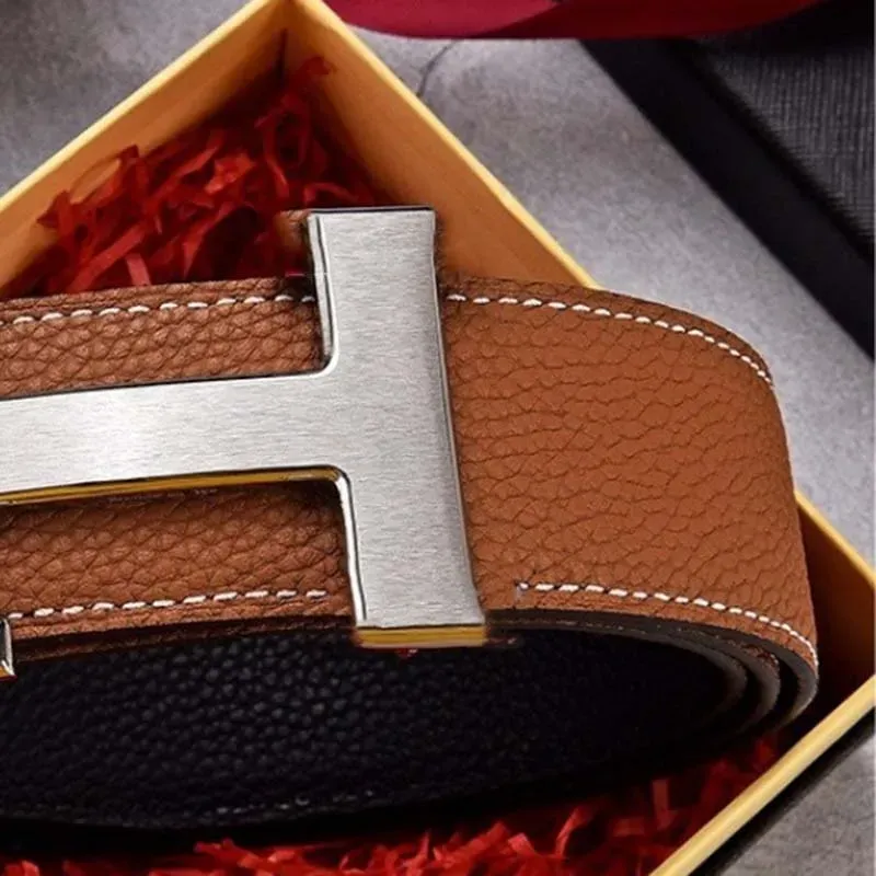 Stylish Luxury Mens Leather Belt Smooth Silver... From Pan203, $40.48 ...