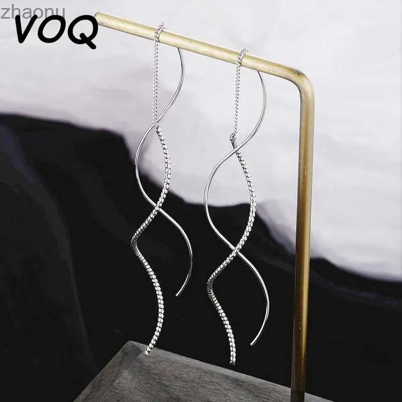 Dangle Shandelier Voq Silver New Exit Waveシンプルなイヤリングファッション温度Tassel Long Earrings Womens Jewelry XW