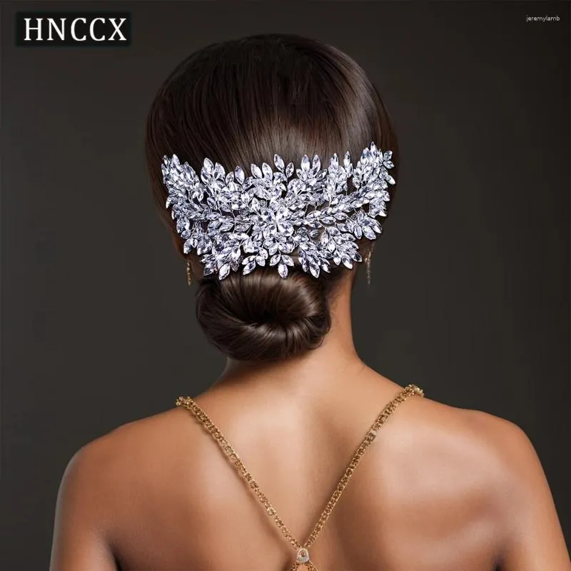 Clips de cheveux HNCCX ACCESSOIRES DE RHINESTONE DE MARIAGE CRISTAL LEAF CORDE LUXEUR BRIDAL BRIDED BRIDE ORNAMENT POUR PART