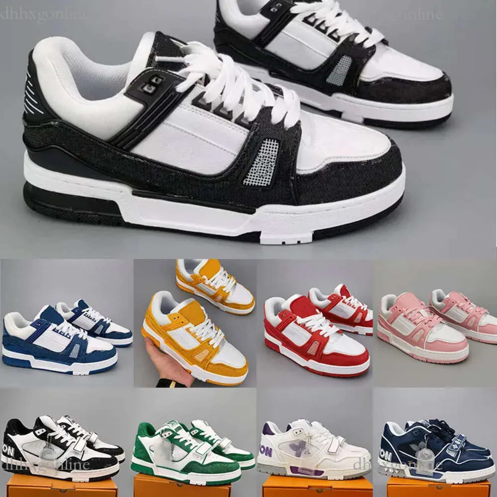 2024 Дизайнерские кроссовки Virgil Trainer Casual Shoes the Calfskin Leather Abloh White Green Red Blue Letter Platform