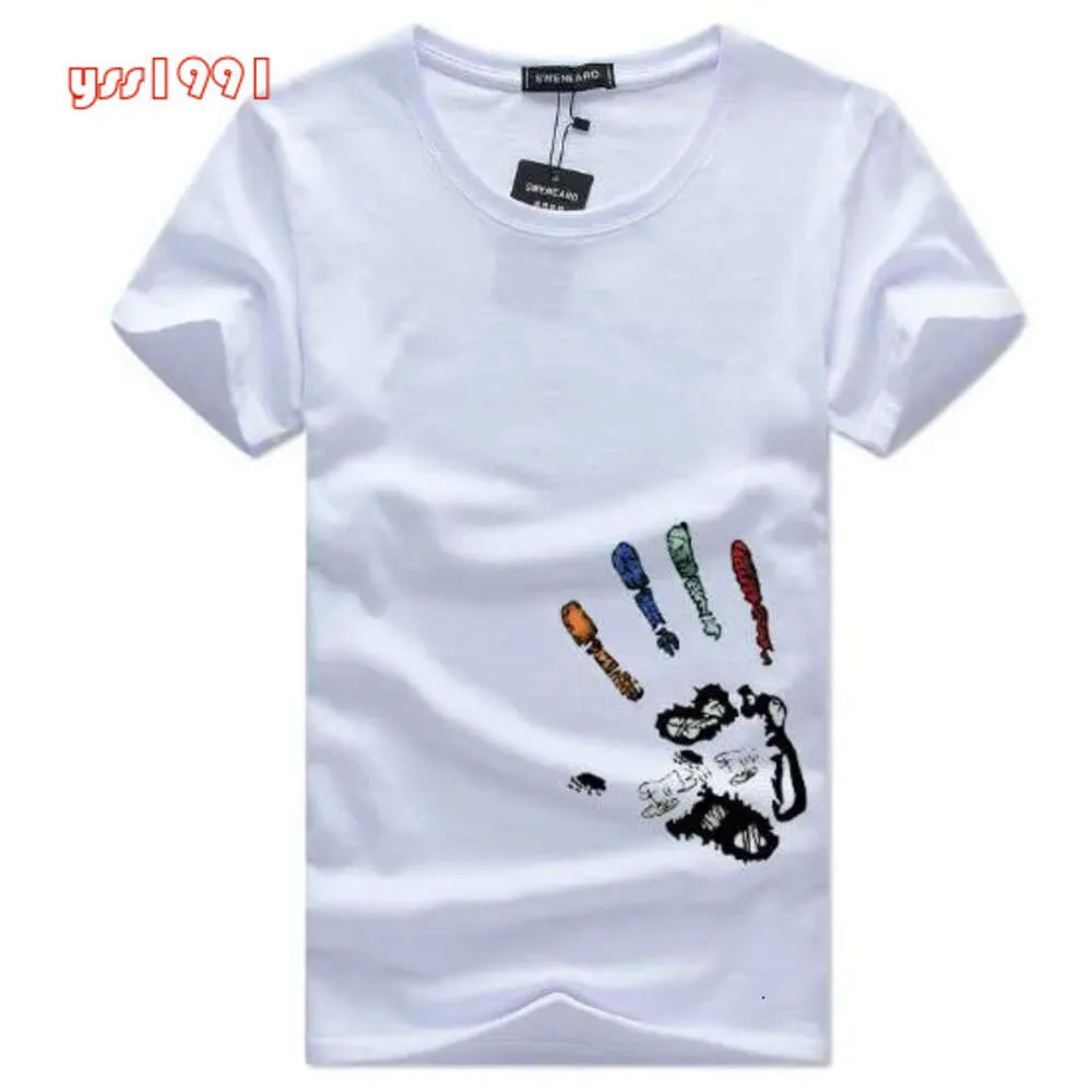 2019 Mens Fashion Summer Short Sleeve Round Neck T-shirt plus bedrukt casual katoenen t-shirt met 6 kleuren maat S-5XL