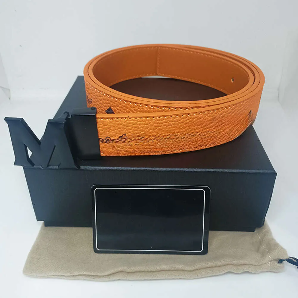 DHgate MCM Classic Genuine Leather Belt Unisex Designer Buckle Business Casual Waistband Fashion Accessories