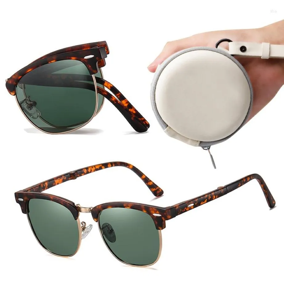 Okulary przeciwsłoneczne składane HD Polaryzowani mężczyźni Kobiet Designer Club Marka złożona okulary przeciwsłoneczne zaślepione dropp master odcienie 308p
