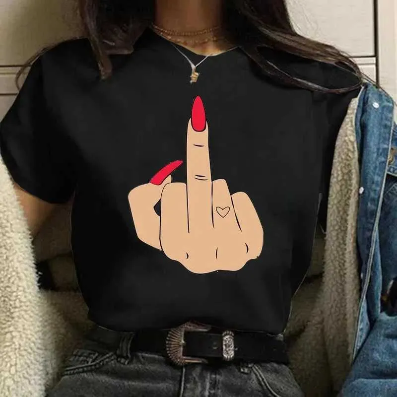 Men's T-Shirts Women T Shirts Fashion New Cartoon Graphic Finger Nail Cute Printed Top Tshirt Female T Shirt Ladies Clothes T-shirts T240506