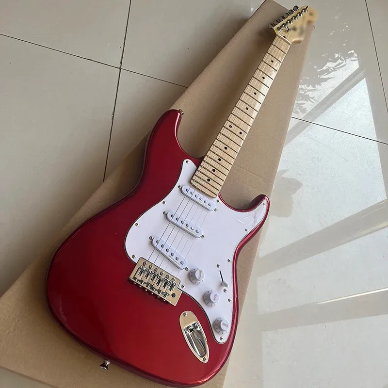Guitar Classic St Brand Electric Guitar, Professional Performance Level, Bright Metal Red Surface, Quality Paint, Free Delivery to Home