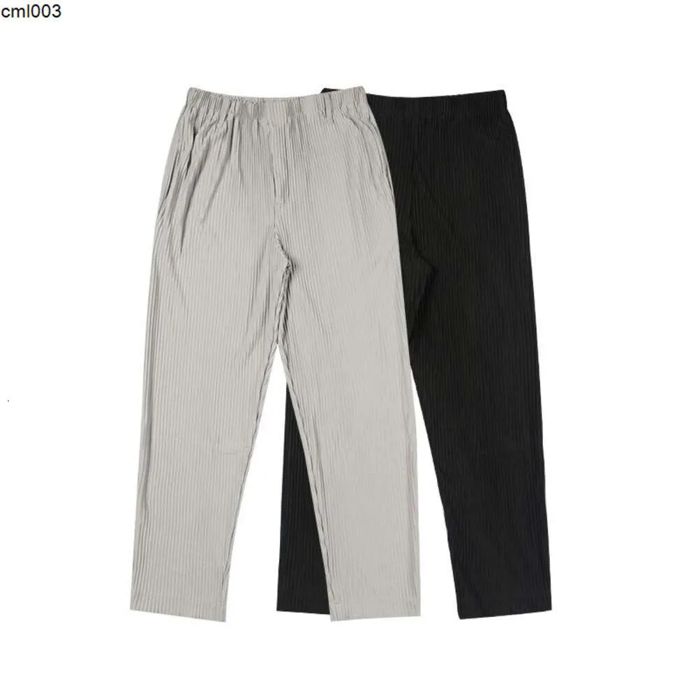 Solid Color Pleated Homme Plisse Pants Men Women Joggers Drawstring Trousers Sweat Hk65