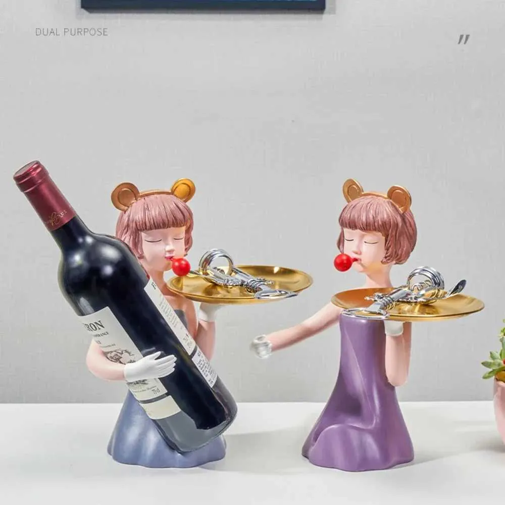 Decoratieve objecten Figurines Noordse schattige Bubble Girl Storage Tray ornamenten woonkamer decoratie eettafel wijn koeler sieraden ambachtelijke cadeaus home decor t240505