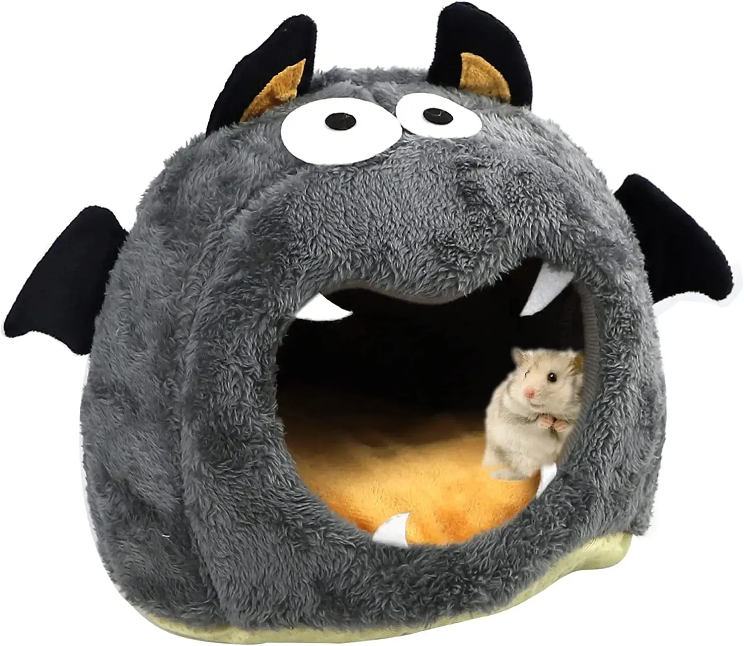 Cages Guinea Pig Bed Hideout Cozy Small Animal Beds Monster Cave House Halloween Decor Hamster Nest Cage Chinchilla Rabbits Ferret Rat
