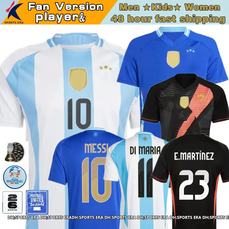 2024 Jersey de futebol argentina 24 25 Copa America Seleção nacional Messis di Maria Argentina Mulheres Kit Kit Player Goletyeper L.Martinez Size S-4xl Football