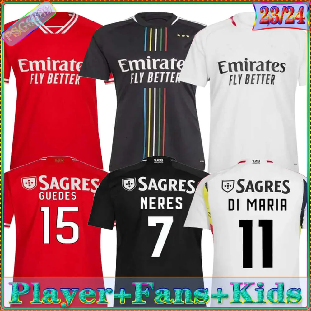 23 24 di Maria 11 Fan Version FICA Jersey Seferovic Waldschmidt Pizzi Rafa G Ramos Otamandi 2023 Prematch Home und Away Mens Third Football Shirt