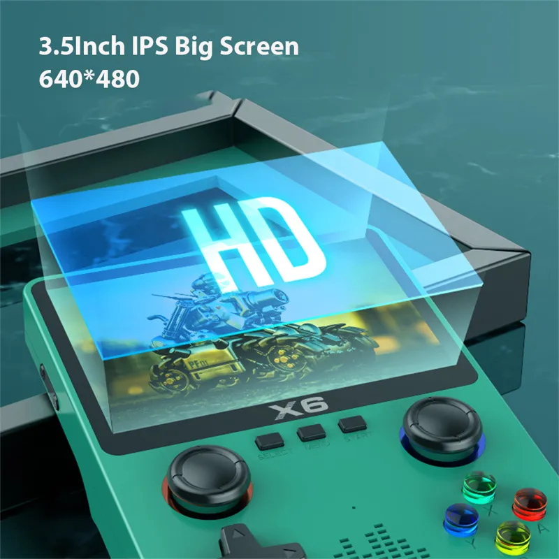 X6 3.5inch IPS ekran el oyun oyuncusu çift joystick 11 simülatör GBA Video Oyun Konsolu Çocuk Hediyeleri DHL