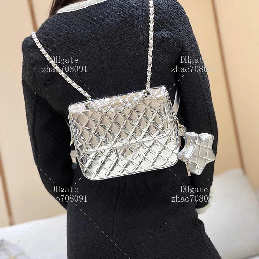 Rugzak designer tassen 1: 1 topkwaliteit 23,5 cm echte lederen schooltas Lady Chain Bag met doos C576