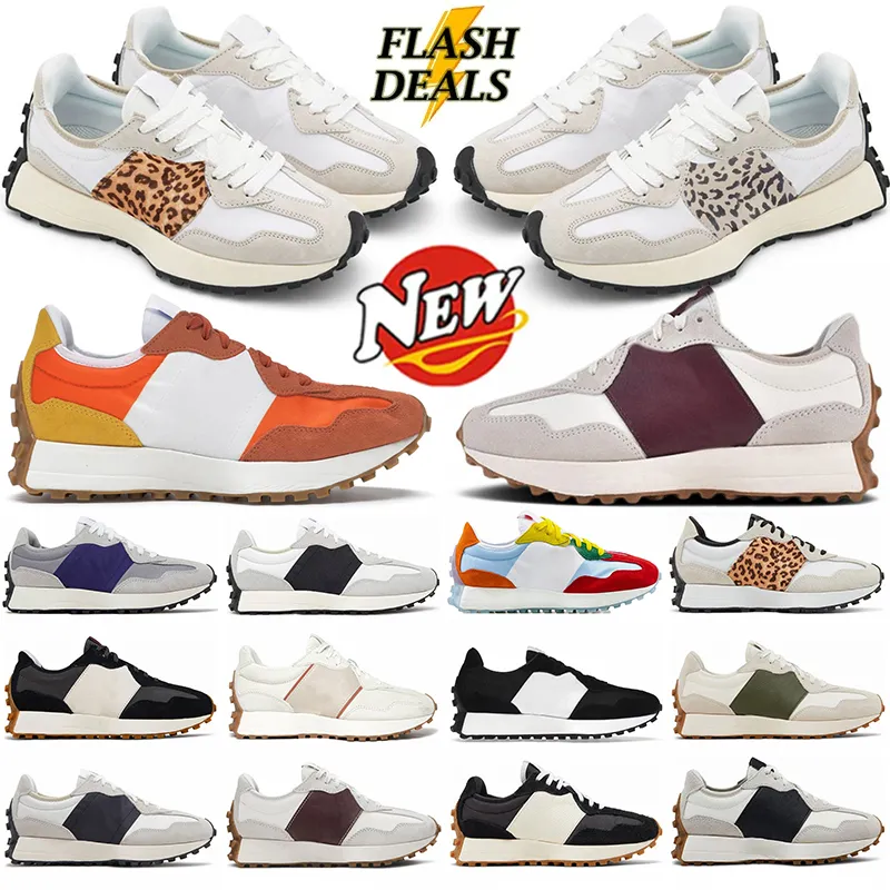 New Balance 327 Designer running shoes 327 Sea Salt vintage beige brown suede leopard print black white orange mens trainers women sneakers mens shoes【code ：L】Trainers