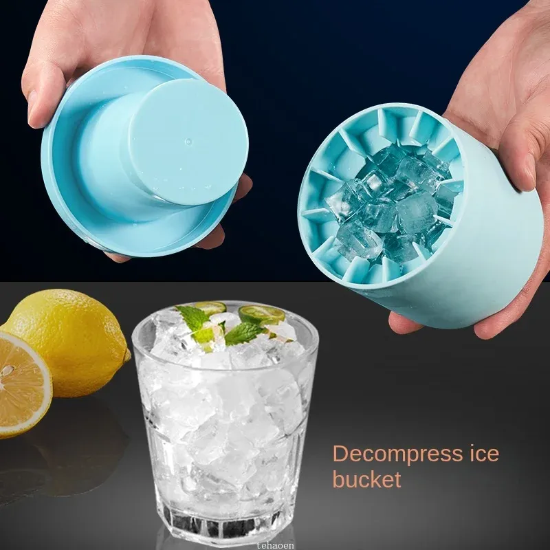 Strumenti secchio ghiaccio tazza di cubetti di ghiaccio cubi di ghiaccio grade per alimenti per alimenti rapidamente si congela il produttore di ghiaccio in silicone creativo creativo di birra whisky