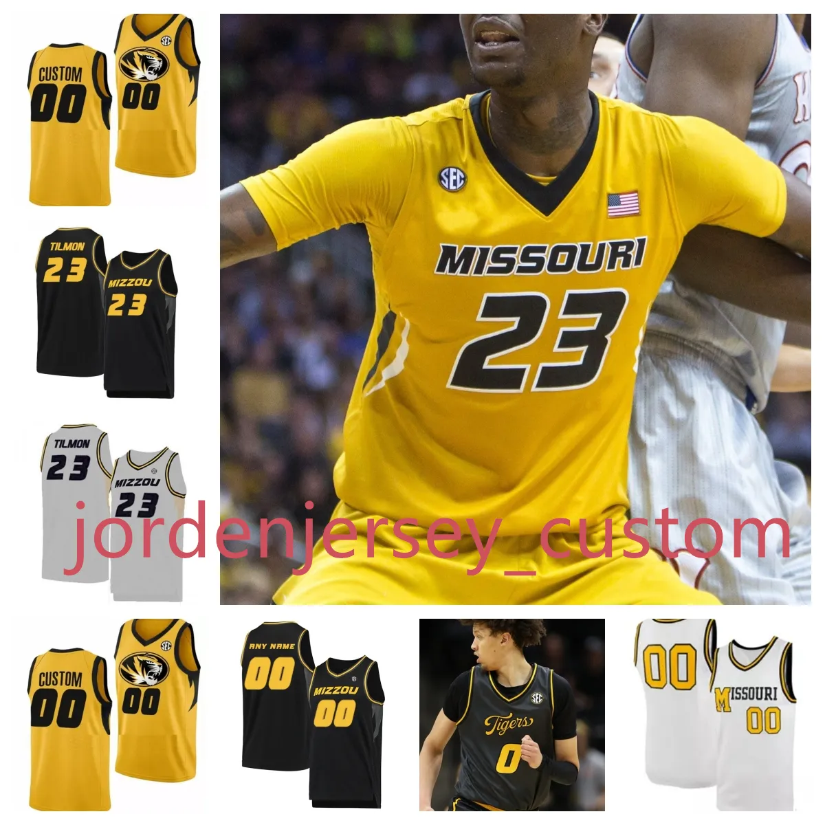 Missouri Tigers 2024 Basketball Custom genähtes Trikot 33 JV Brown 2 Tamar Bates 31 Caleb Grill 11 Trent Pierce 75 Conor Vanover 4 Curt Lewis 15 Danny Stephens 5 Tonje