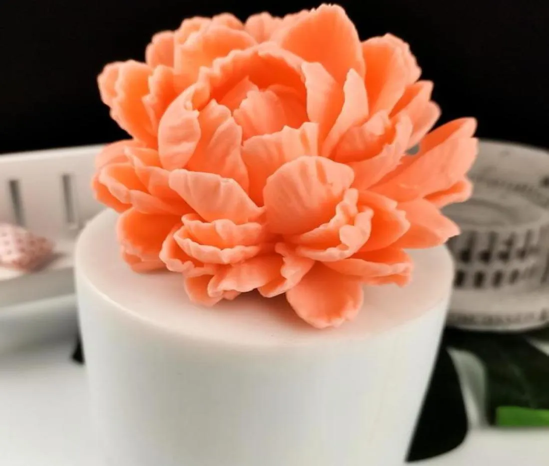 ベーキング型3D牡丹花型シリコンカビケーキチョコレートキャンドル石鹸金型diy aromatherpy家庭装飾クラフトT1643996