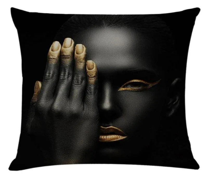 Decoração de casa Caso de almofada de casas Africano Estilo nação feminina Feminino Fulme travesseiro Quadrado Blend Pillow Capas de travesseiro8232768