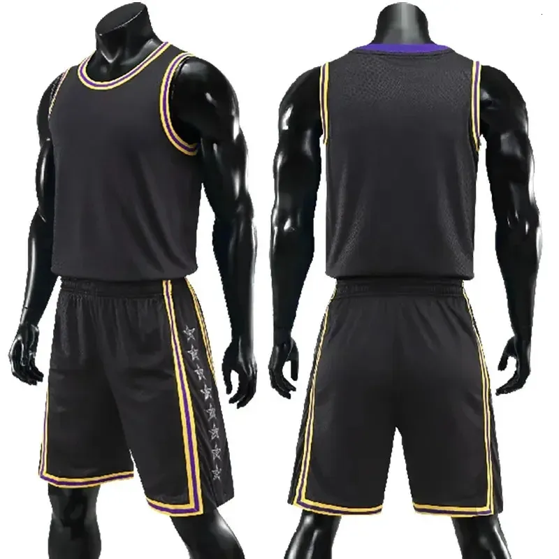 Custom Basketball Jersey Suit Mens Sport Vest Male Child Kids Basketball Training Top Shorts Set Sleeveless Uniform Gym Fitness 240507