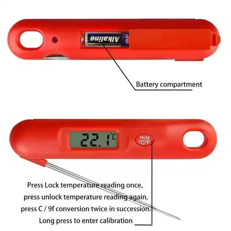 Thermomètre à cuisine numérique pour le four à viande de cuisson à la viande de cuisson BBQ Thermomètre à four électronique Thermomètre