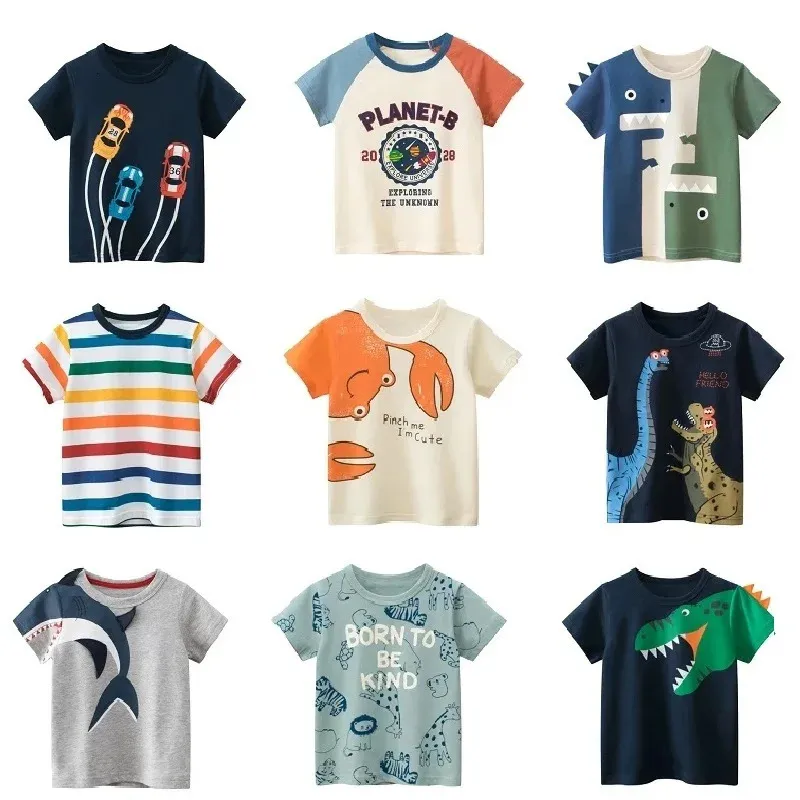 Enfants à manches courtes tshirts coréens version enfants vêtements garçon bébé coton tees 29 ans