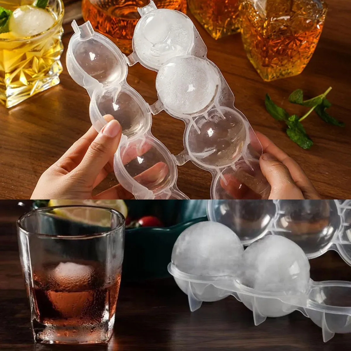 Herramientas Nuevo molde de hielo fabricante de bolas de hielo moldes de helado de bricolaje cóctel de whisky esfera redondo cubito de hielo barra barra de fiesta accesorios de cocina