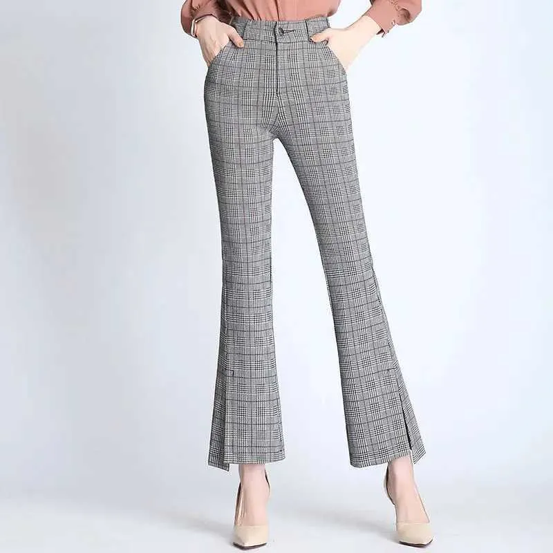 Pantaloni da donna Capris Office Lady Fashion Pants Pants Pants Spring Autumn Nuova Donne Corea Dispicci di vita Slim Sltwear Strtwear Pantaloni a gamba casual Y240504