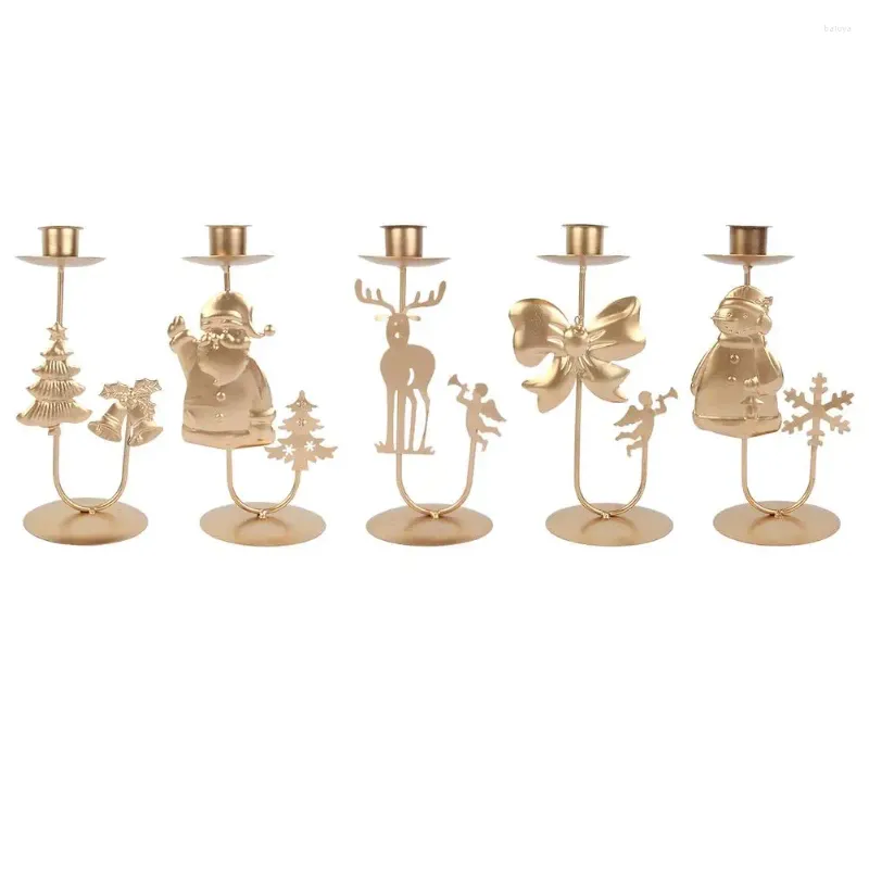 Bandlers Christmas Metal Candlestick Holder innovant Tea Light pour la décoration de mariage à la maison des vacances