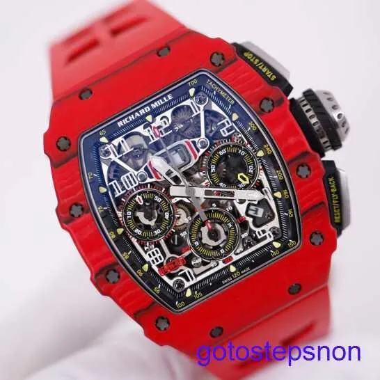 Mâle RM montre Red Devil RM11-03 Mens Watch NTPT Fibre carbone automatique mécanique Swiss célèbre montre Luxury Sports Watch Single Watch