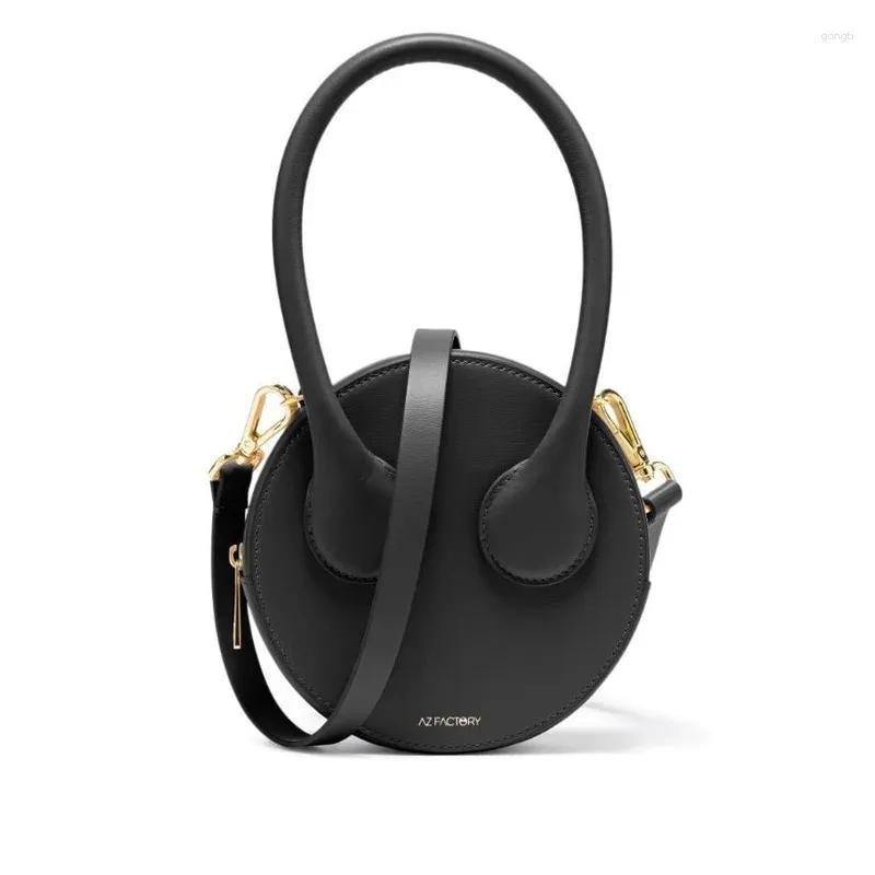 Sacs à bandoulières Sac circulaire en cuir femme Messager à la mode Portable Small Mandsbag