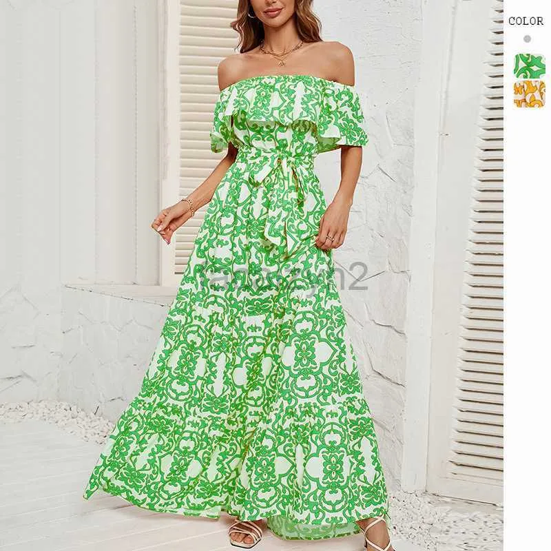 Robe de créateur d'été Summer une ligne à vol de cou, robe élégante pour femmes plus robes de taille plus