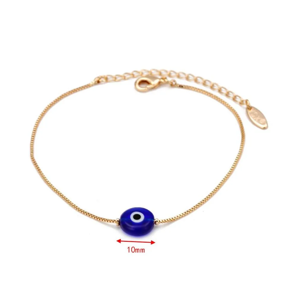 Charm Armband S2333 Fashion Jewelry Turkish Symbol Evil Eye Armband Harts Blue Eyes Bead Chain Drop Delivery DH0C5
