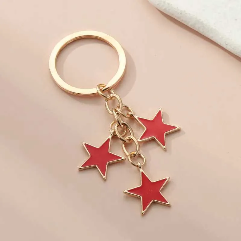 Keychains Bedanyards fofos de estrondo de estronte de estronte Pentagrama -chave do ringue de estrelas Multicolor Stars Principais redes de amizade para homens homens diy jóias feitas artesanais