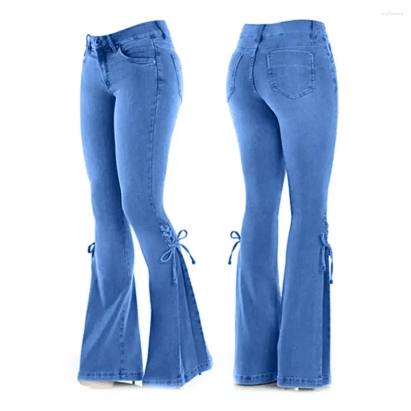 Женские джинсы Сказочные леди-брюки Bell Bell Lite Butted Elastic Bloads Bloys для ежедневной одежды