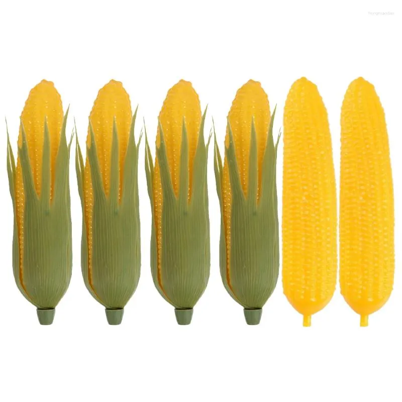 Flores decorativas 6 PC Simulación de vegetales Decoración de maíz adornos falsos realistas de plástico.