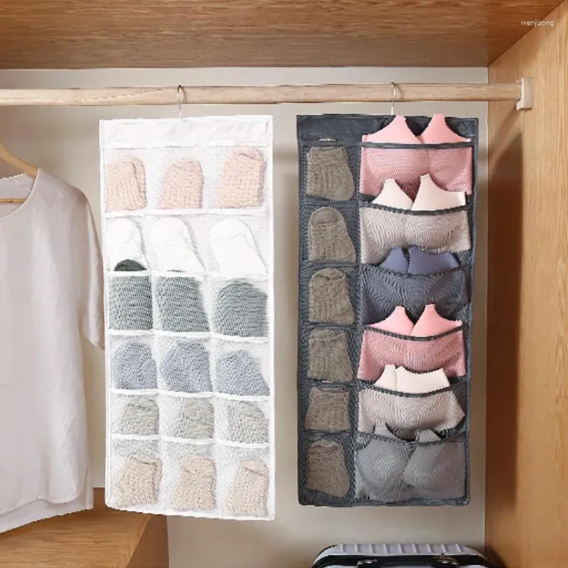 Сумки для хранения шкаф о носке с подвесной сумкой двойная вымытая тканевая одежда